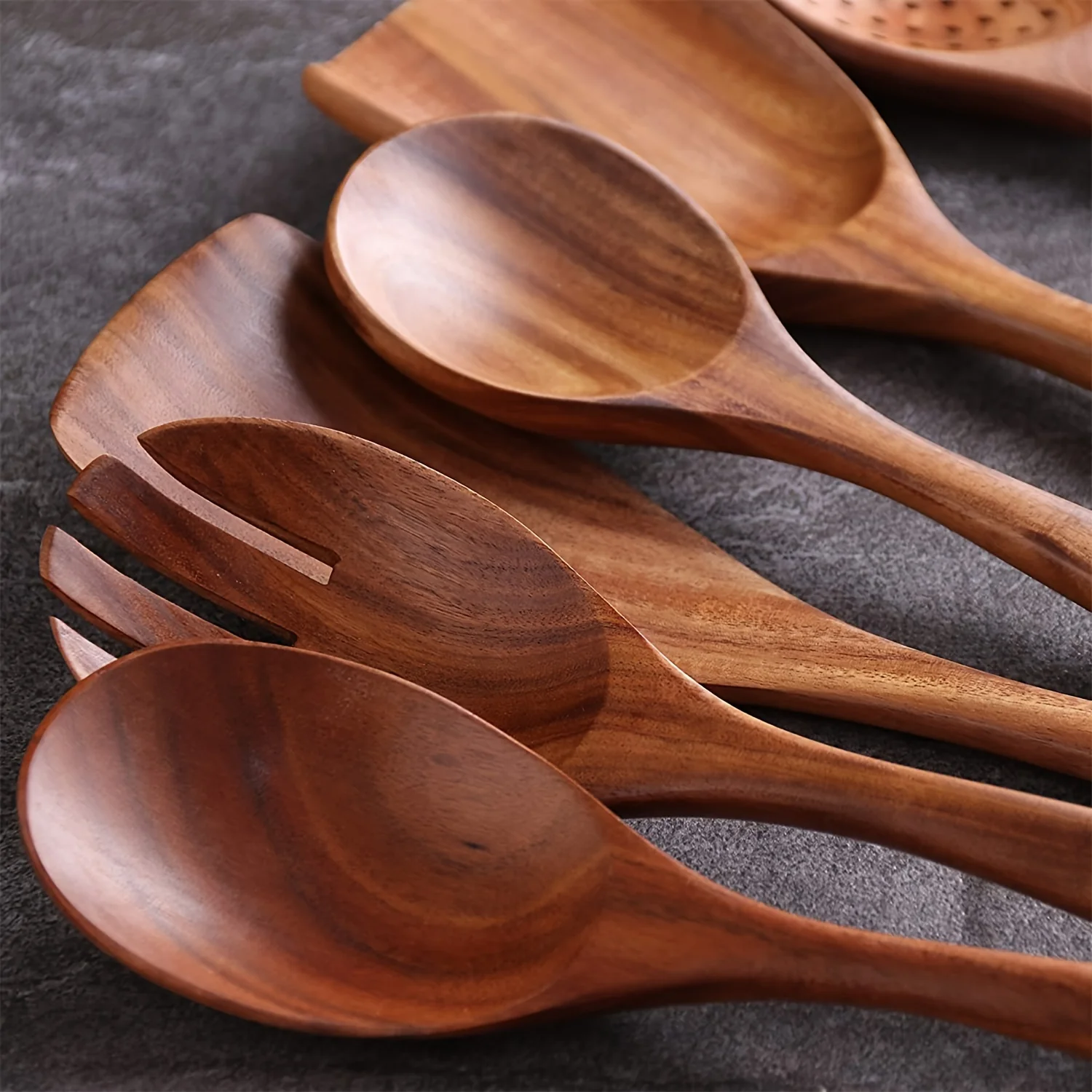 7pcs Wooden Utensils For Cooking, Wooden Spoons With Box, Wooden Utensils Set, Wood Kitchen Utensils For Nonstick Pan, Wood Spatula Spoon Nonstick Kitchen Utensil Set With Holder - Deanwangkt
