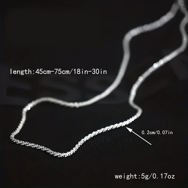 Sparkling Necklace Women's Italian Collar Chain Neckchain Minimalist Necklace - Deanwangkt