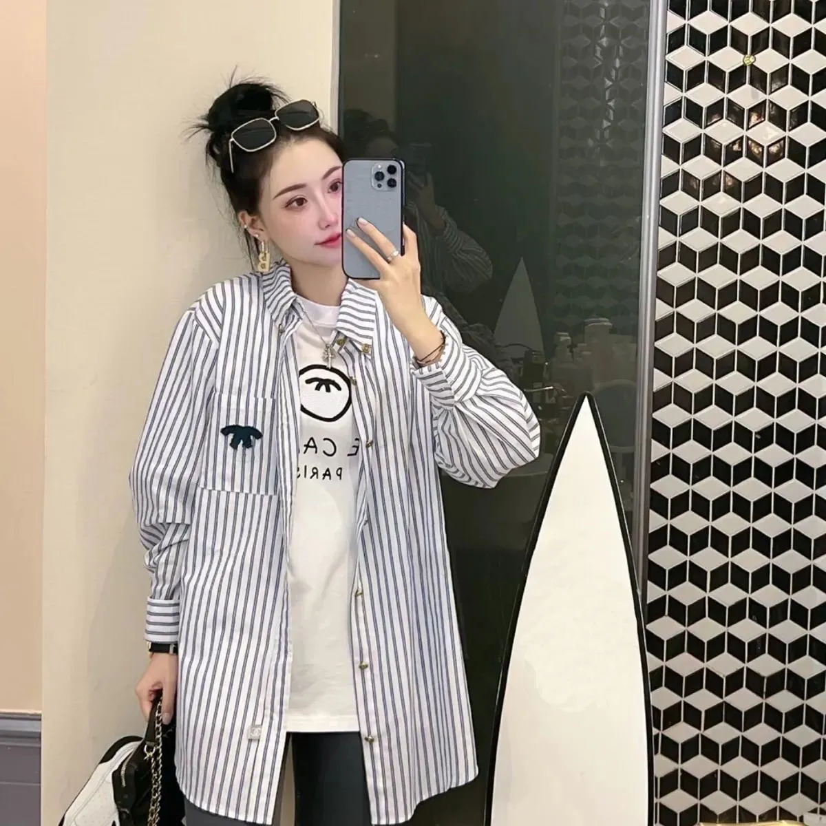 Autumn with the same niche new shirt loose men and women with casual fashion sunscreen striped shirt coat tide - Deanwangkt