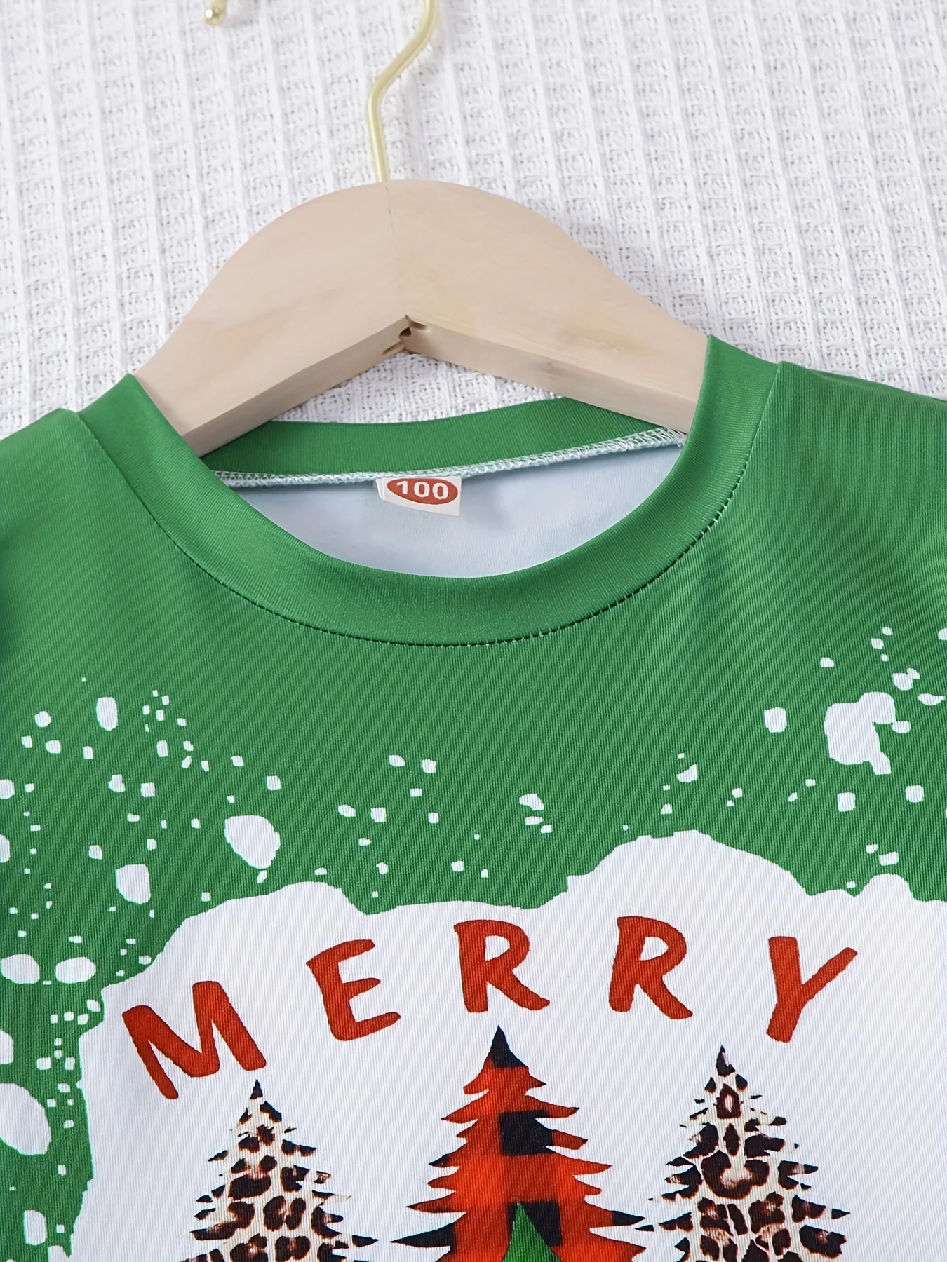 Christmas Girls' 2pc Sets, Splicing MERRY CHRISTMAS Print Top & Flare Pants Kids Outdoor Clothes For Fall Christmas Party - Deanwangkt