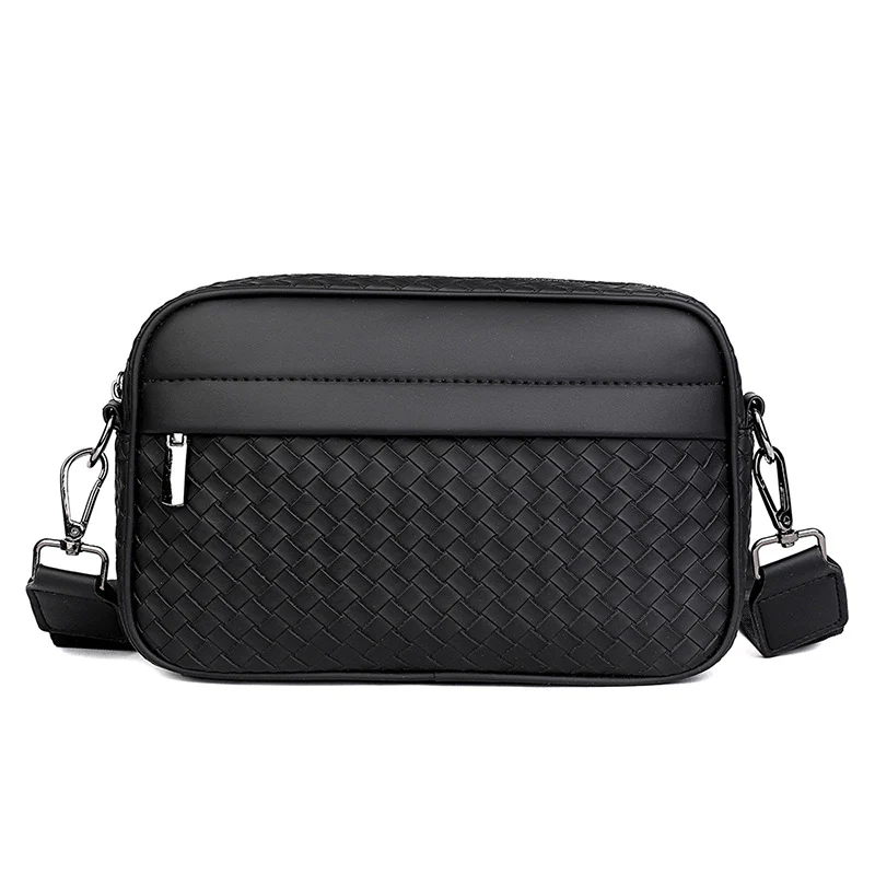 deanwangkt New Korean Weaving Shoulder Bag Horizontal Crossbody Bag Fashion Trend Small Casual Backpack Bag Sports Men's Bag Wholesale - Deanwangkt