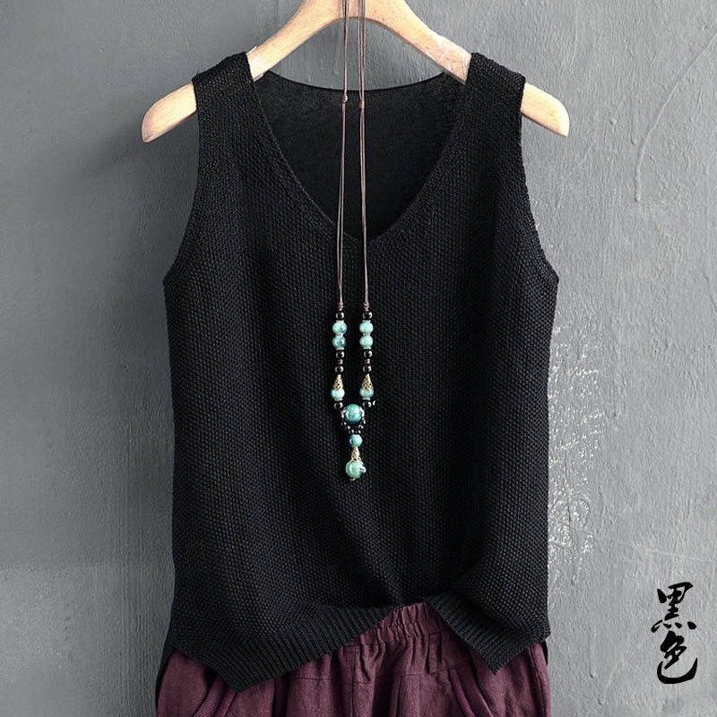 80-100 kg, fat mm loose belly cover large size ice silk suspender vest women's knitted bottoming shirt sleeveless top women's - Deanwangkt