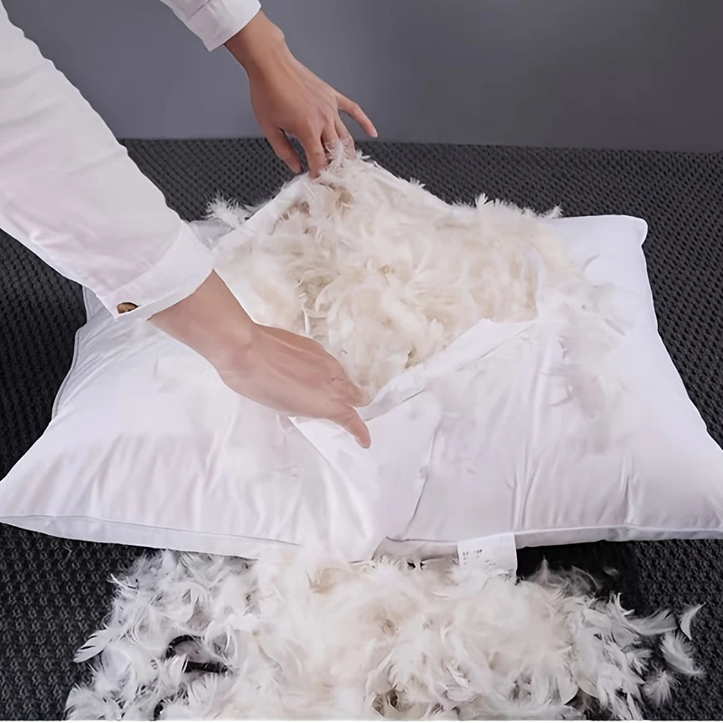 1pc Premium Feather Down Pillow 20x26 Inches, Classic Style Hotel Quality Bedding For Guesthouse B&B Home, Ultra Comfort Cloud-Like Sleep OEKO Standard - Deanwangkt