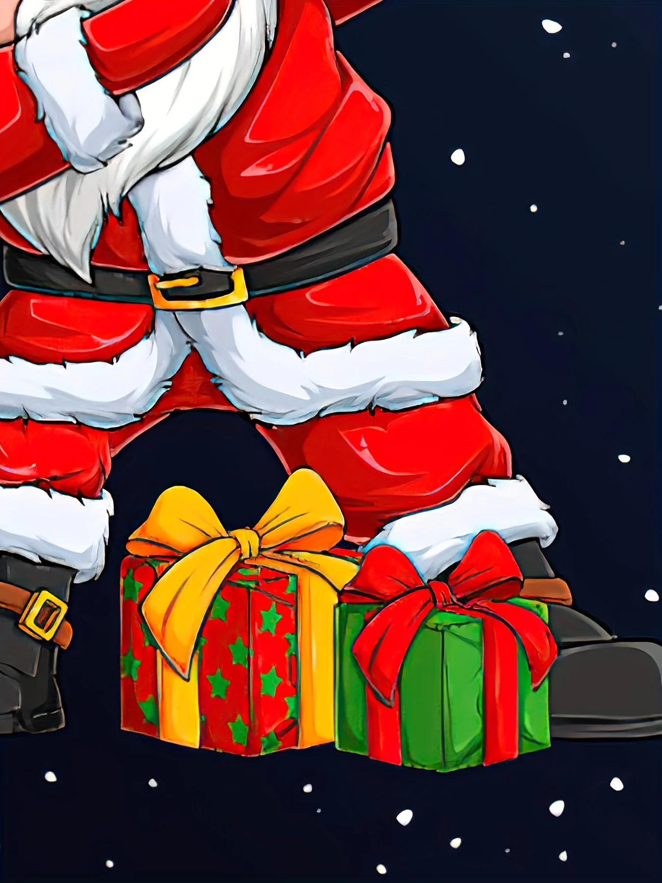 Festive Comfy Dancing Santa Claus Graphic Print Short Sleeve Tee - Tees for Party Girls and Women, Breathable, Soft, Relaxed Fit, Christmas Holiday Party Wear - Deanwangkt