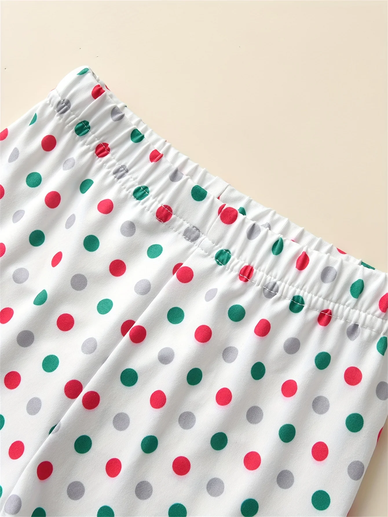 2pcs Girl's Santa Patched Outfit, Peplum Top & Polka Dots Pattern Flared Pants Set, Toddler Kid's Outdoor Clothes For Spring Fall - Deanwangkt