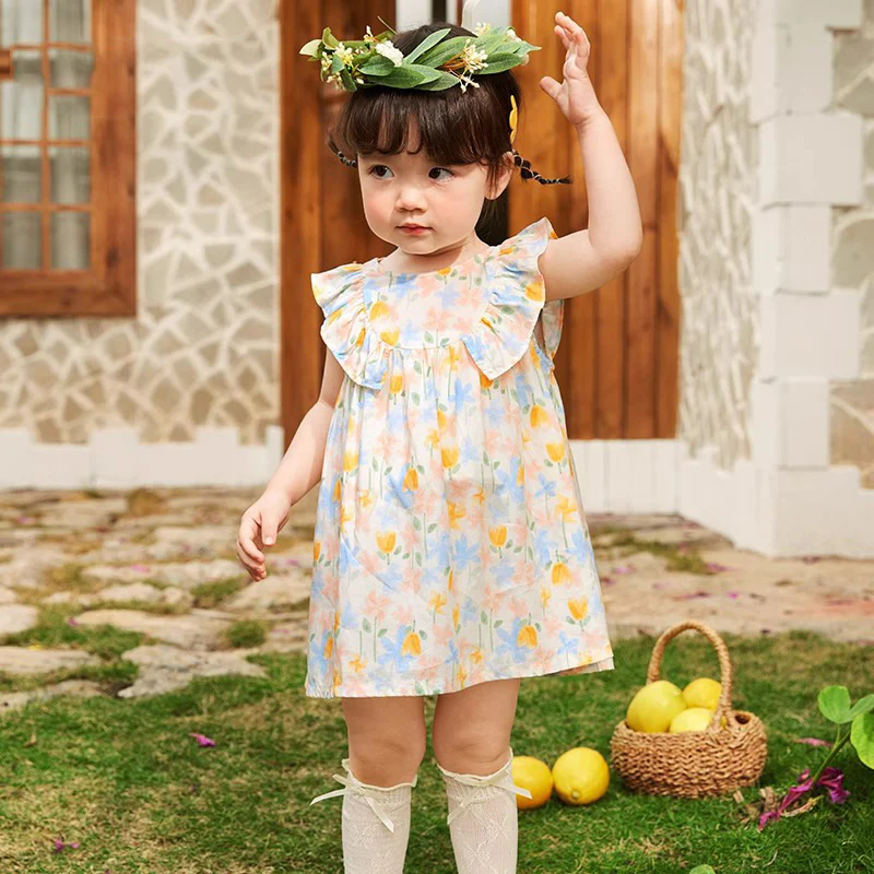 Girls' Princess Dress Cute Sweet Infant Skirt Children's Summer Sleeveless Thin Baby Girl Dress - Deanwangkt