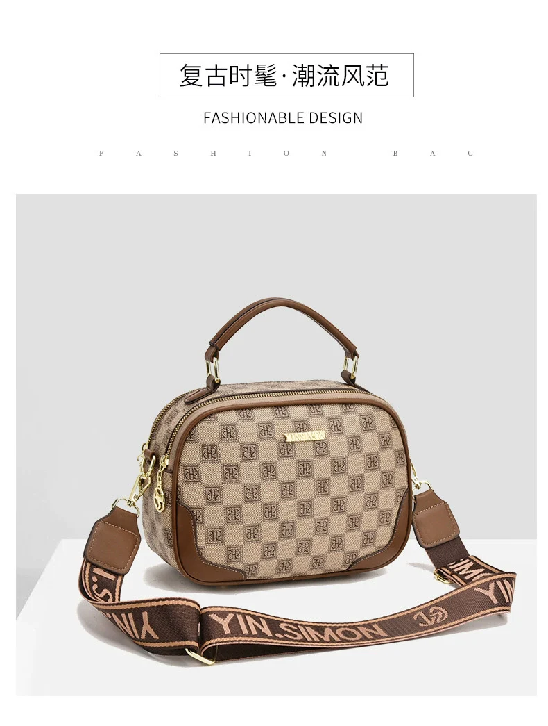 new fashion texture versatile high value single shoulder messenger bag wide shoulder strap handbag commuter small square bag women - Deanwangkt