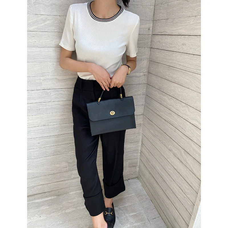 2025 Japanese linen straight nine-point pants  spring fashion women's suit casual pants high waist solid color wide-leg pants - Deanwangkt