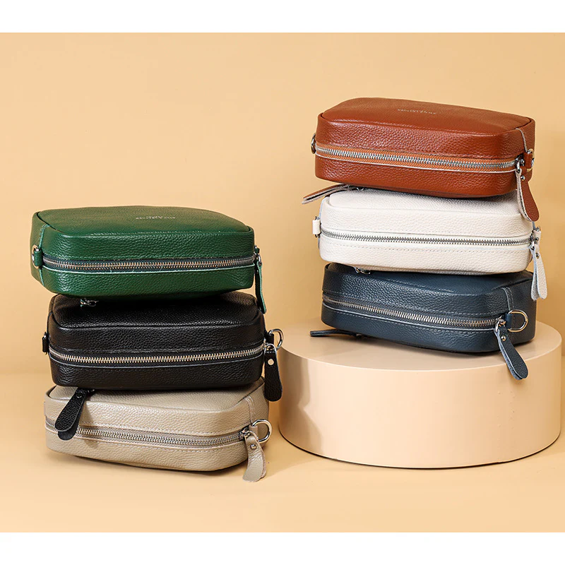 Genuine Leather Bag Spring Style Women's All-Match Shoulder Bag High-Grade First Layer Cowhide Small Square Bag Commuter Soft Bag Messenger Bag - Deanwangkt
