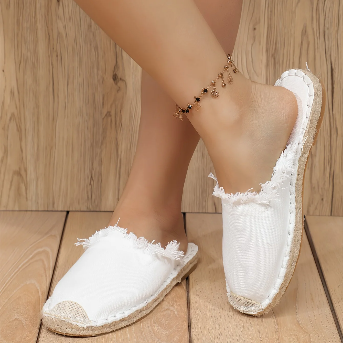 Womens Fashionable Solid Color Flat Espadrille Shoes - Effortless Slip-On, Featherweight Comfort for Daily Style - Deanwangkt