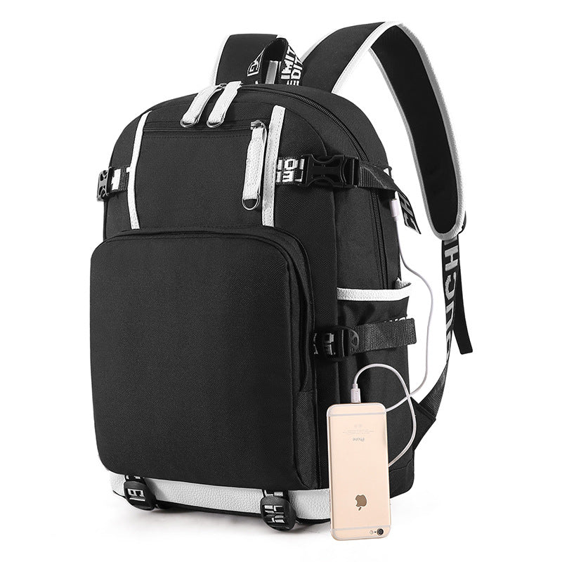 deanwangkt Cross-Border  New USB Backpack College and Middle School Student Backpack Student Schoolbag - Deanwangkt