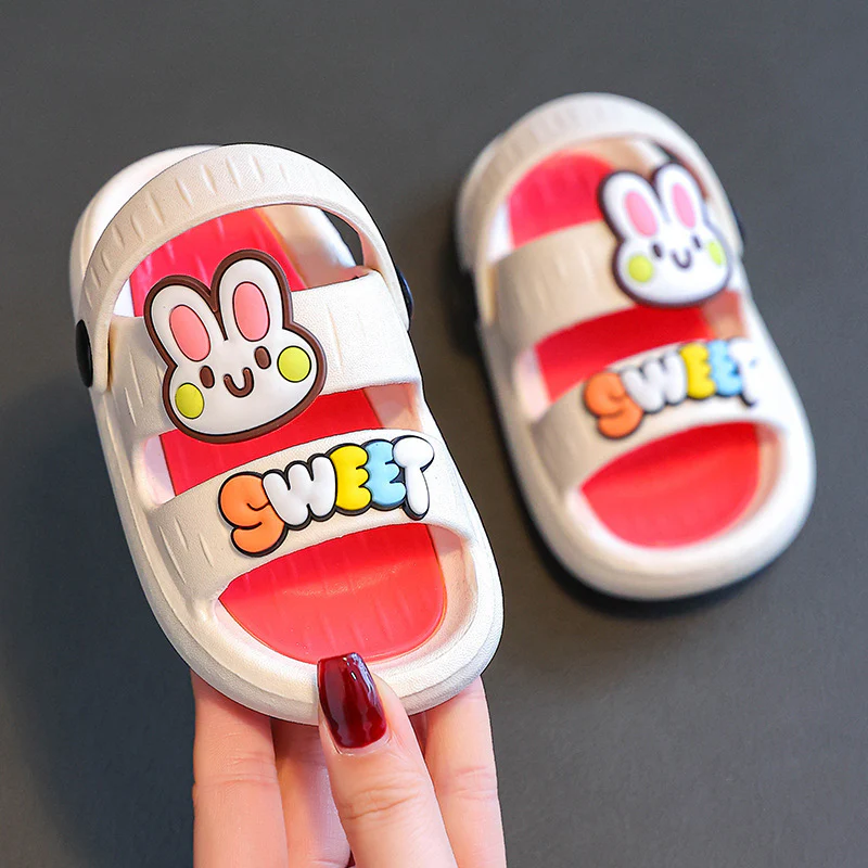 DEANWANGKT Children's Sandals Boy and Girl Baby Cute Non-Slip Soft Bottom Two-in-One Bath Outdoor Children's Slippers - Deanwangkt
