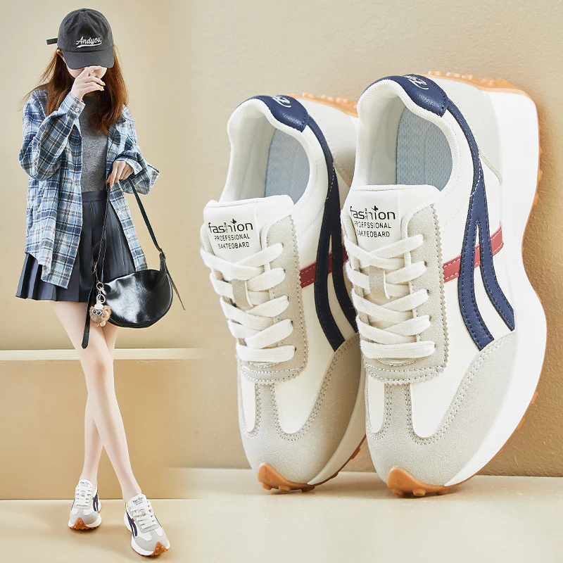 2025 ins Korean version of the new dad shoes girl  spring student sports running casual shoes thick sole height street shot A01 - Deanwangkt