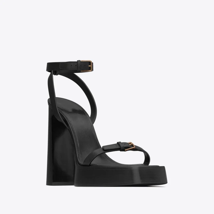 DEANWANGK  Summer Park Caiying Rose Same Style Thick Bottom Waterproof Platform High Heels Female Word Strap Chunky Heel High Heel Sandals - Deanwangkt