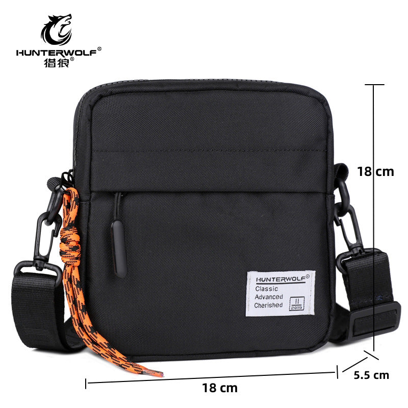deanwangkt Wolf Hunting New Mobile Phone Bag Men's Summer Mini Fashion Messenger Bag Men's Shoulder Bag Trendy Cross-Border Simple Bag Trendy - Deanwangkt