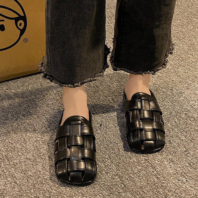 DEANWANGKT  Closed Toe Sandals for Women  Summer New Fairy Style with Skirt Flat Bottom Slip-on Beach Sandals Foreign Trade Shoes - Deanwangkt