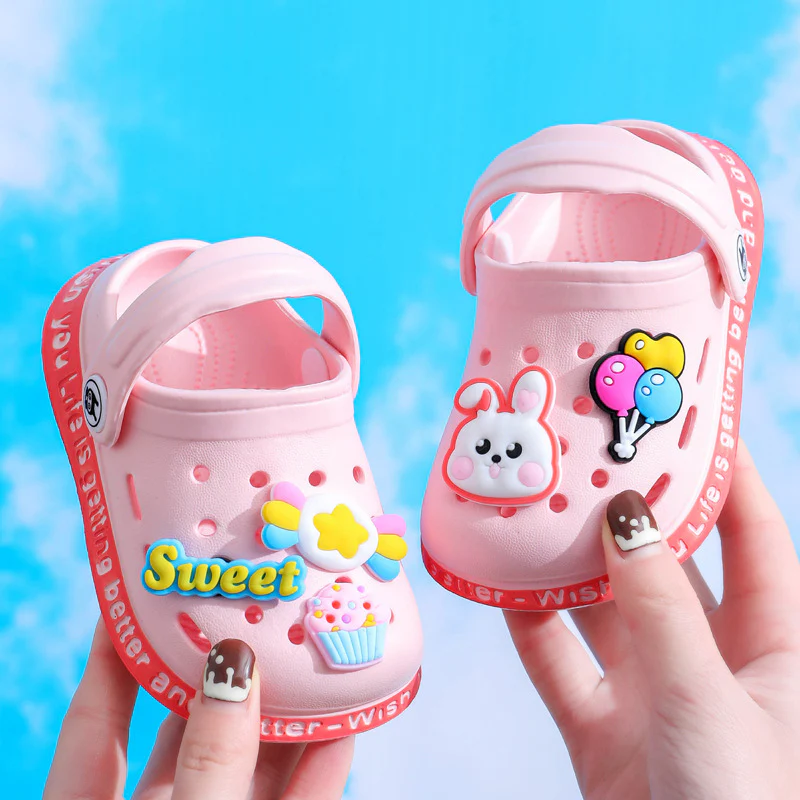 DEANWANGKT Eva Children's Closed Toe Hole Shoes Summer Girls Boys Baby Indoor Soft Bottom Non-Slip Kid's Cartoon Sandals - Deanwangkt