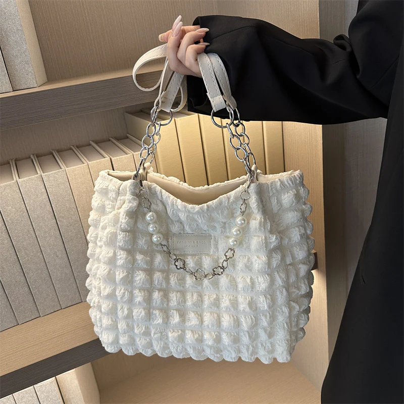 New Fashion Bubble Grid Portable Shoulder Large Capacity Tote Bag Women's Bag Support a Large Number of Wholesale Mixed Batch - Deanwangkt