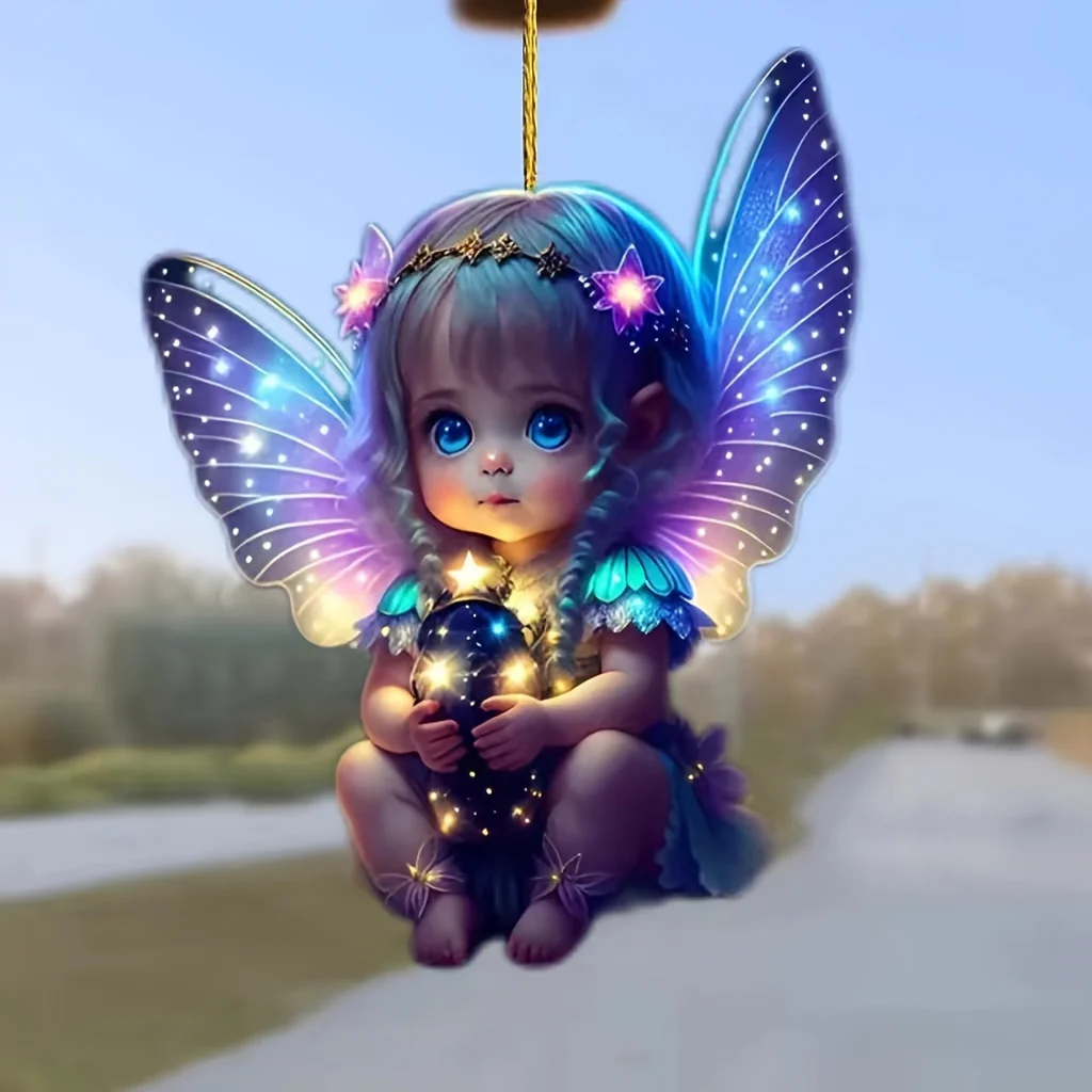 Charming 2D Angel Pendant - Perfect For Car Mirrors, Backpacks & Keychains | Ideal For Halloween, Christmas, Easter & More - Deanwangkt