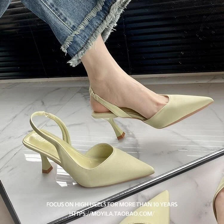 DEANWANGK  Women's High Heels  New Pointed-Toe Stiletto Shoes Niche Design Elegant Closed Toe Sandals Summer Women's Shoes - Deanwangkt