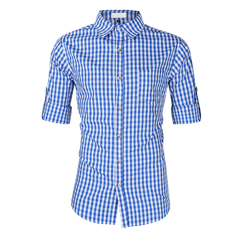 DEANWANGKT 2025 Germany Munich Oktoberfest Men's Shirt Slim Short Sleeve Long Sleeve Shirt  Popular Plaid - Deanwangkt