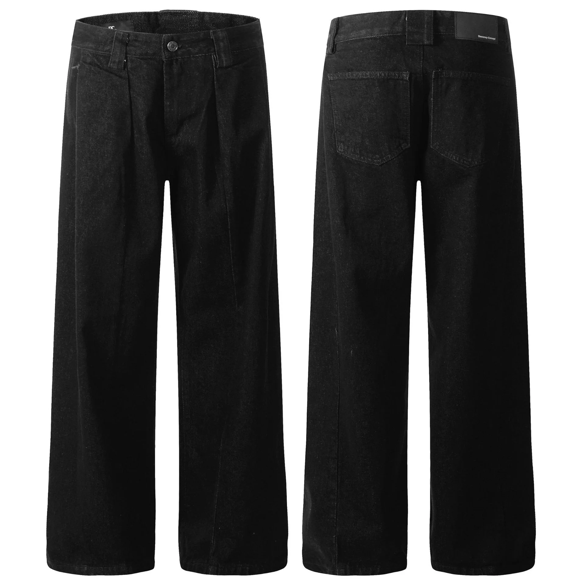 G6652 2025n retro 2025 men's and women's high-end original cow black design men's loose straight jeans - Deanwangkt