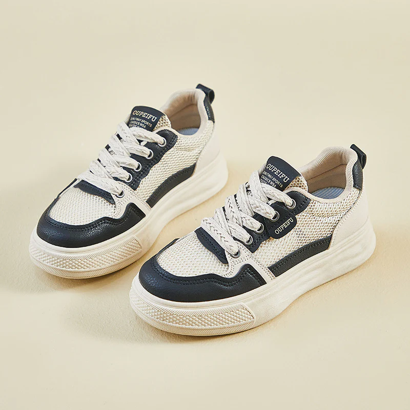 2025 summer little white shoes new Korean version ins female students thick sole heightening mesh breathable casual XF1239-3 - Deanwangkt