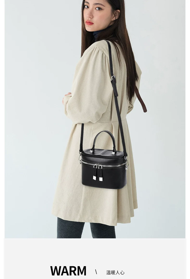 Women's bag  new fashion versatile high-end atmosphere daily commuter bucket bag popular shoulder messenger bag - Deanwangkt
