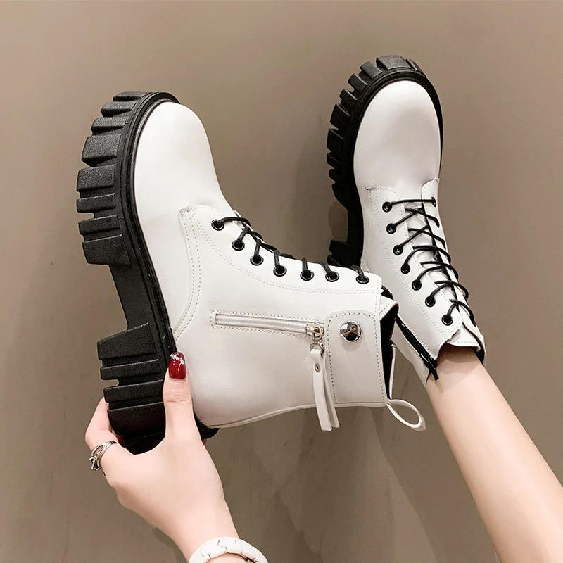 Martin Boots for Women British Style All-Match Thick Bottom Internet Celebrity Spring and Autumn Skinny Shoes Ins Trendy  Summer New Single Ankle Boots - Deanwangkt