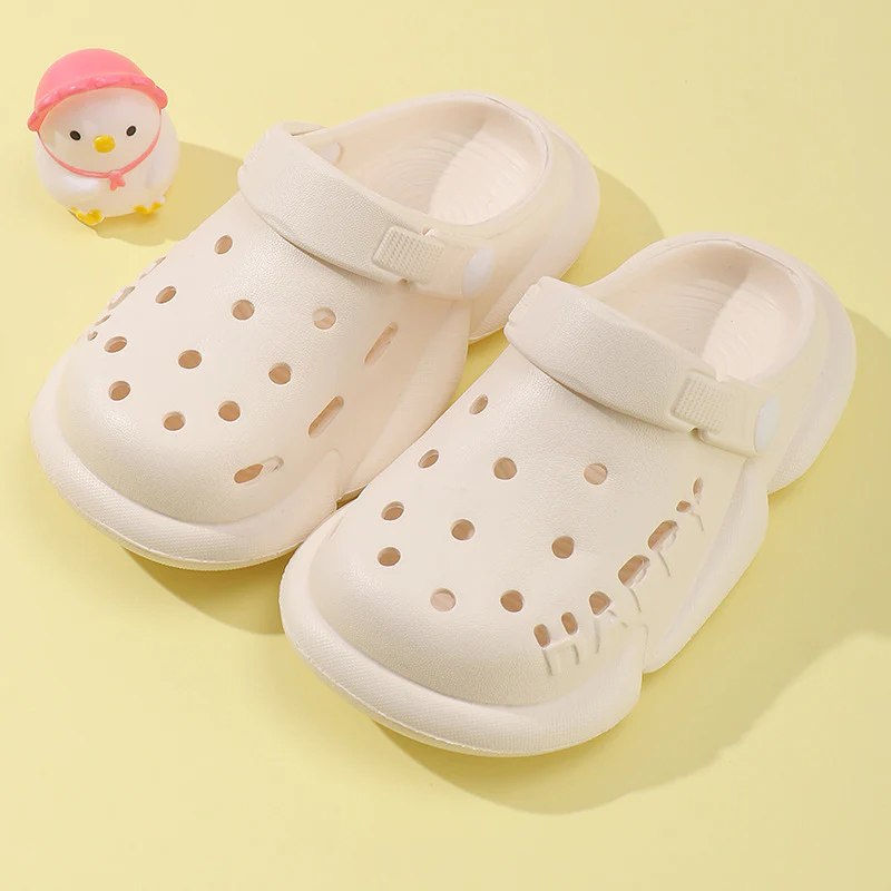 DEANWANGKT Baby Non-Slip Eva Slippers Cartoon Children's Closed Toe Hole Shoes Soft Soft Bottom Children Outer Sandals - Deanwangkt
