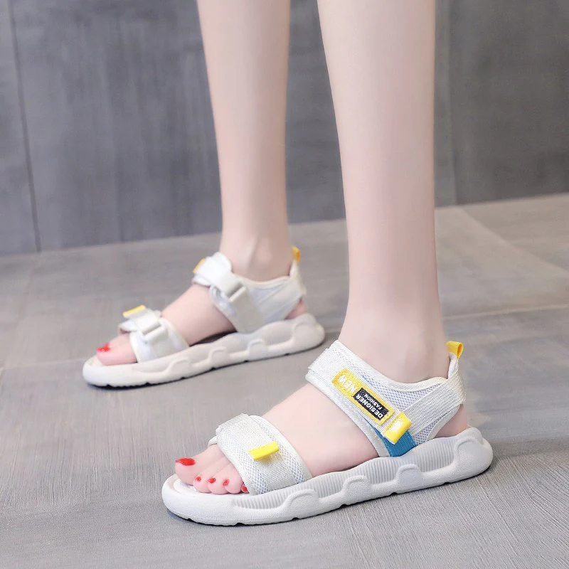 DEANWANGKT  Sports Clunky Sandals for Women  New Summer Fashion Student Casual Flat Fairy Style Ins Trendy Beach Shoes - Deanwangkt
