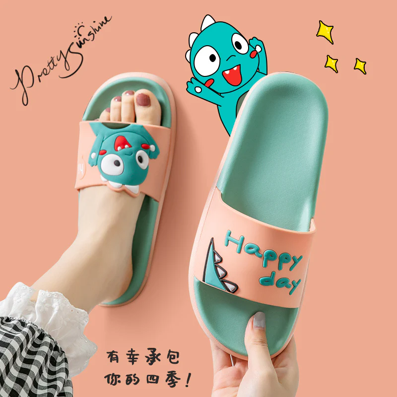 DEANWANGKT Parent-Child Sandals Home Child Girl Summer Indoor Non-Slip Baby Princess Boys Cute Family Three Slippers - Deanwangkt