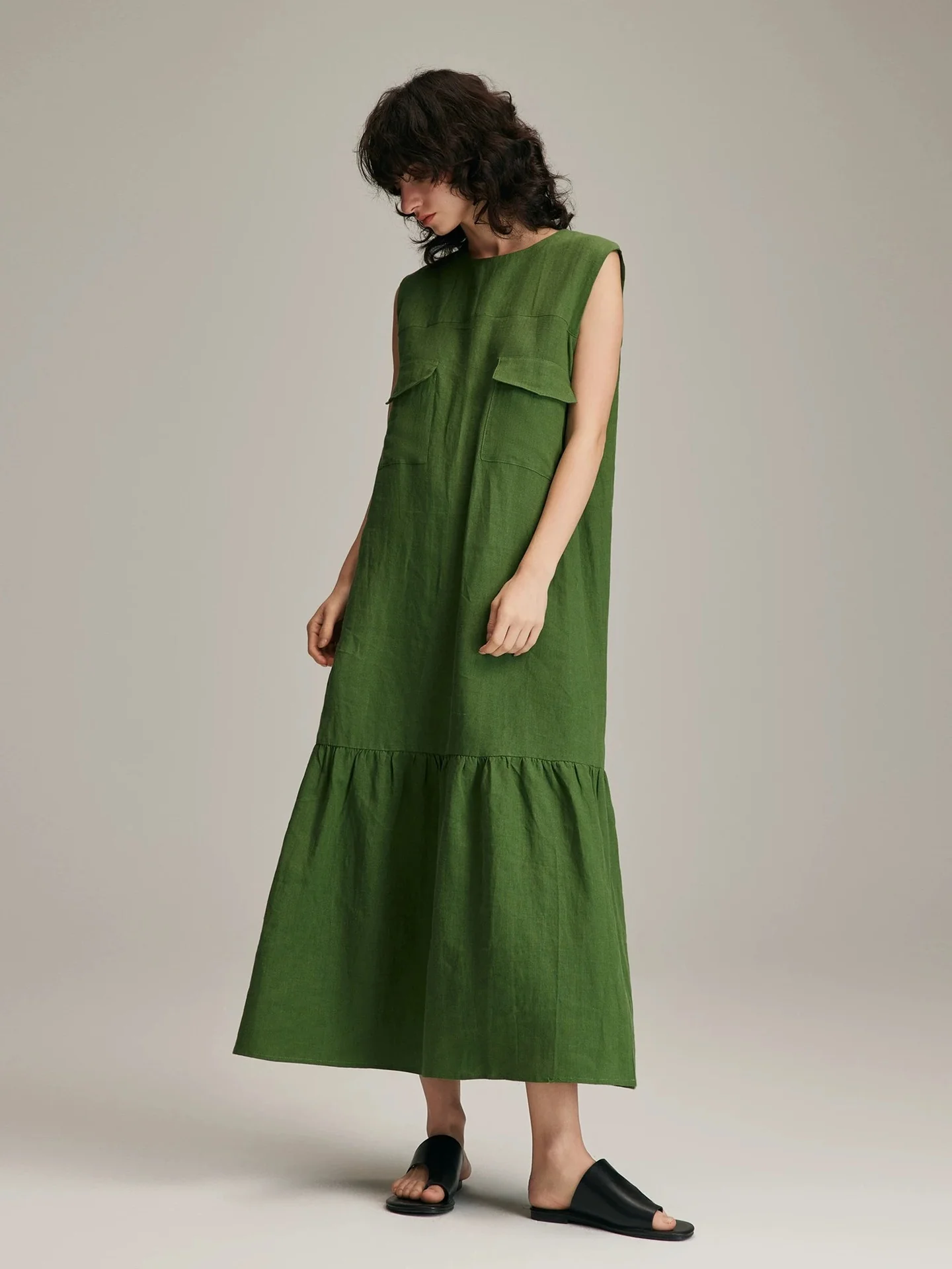 Siyuan  design sense niche sleeveless fishtail linen vest skirt summer temperament vest dress women 7373 - Deanwangkt