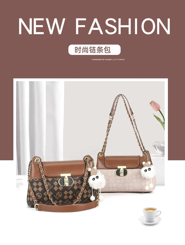 new model, this year's popular Korean version of fashion versatile diamond chain bag, women's bag, high-end shoulder messenger bag - Deanwangkt