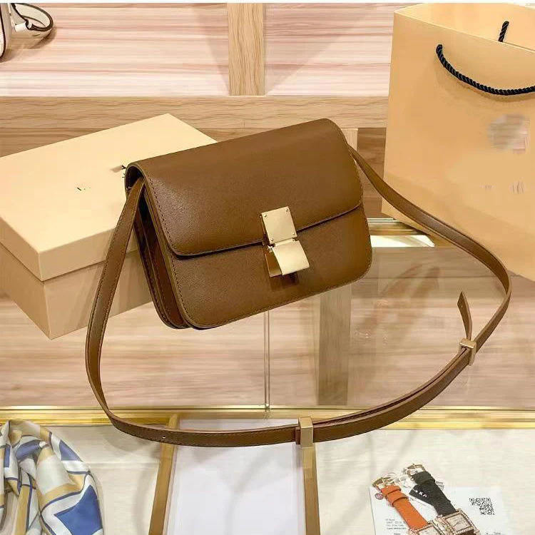 New Minority All-Match High-Grade Small Square Bag Retro Large Capacity Shoulder Messenger Women's Leather Box Square Bag - Deanwangkt