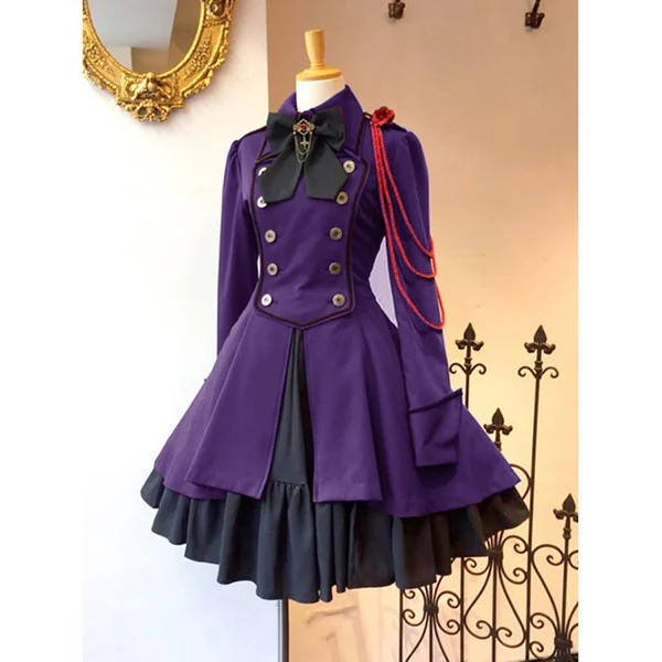 DEANWANGKT Wish Hot Medieval Renaissance Vintage Bow Long Sleeve Ruffled Cosplay Dress Mi1624 - Deanwangkt