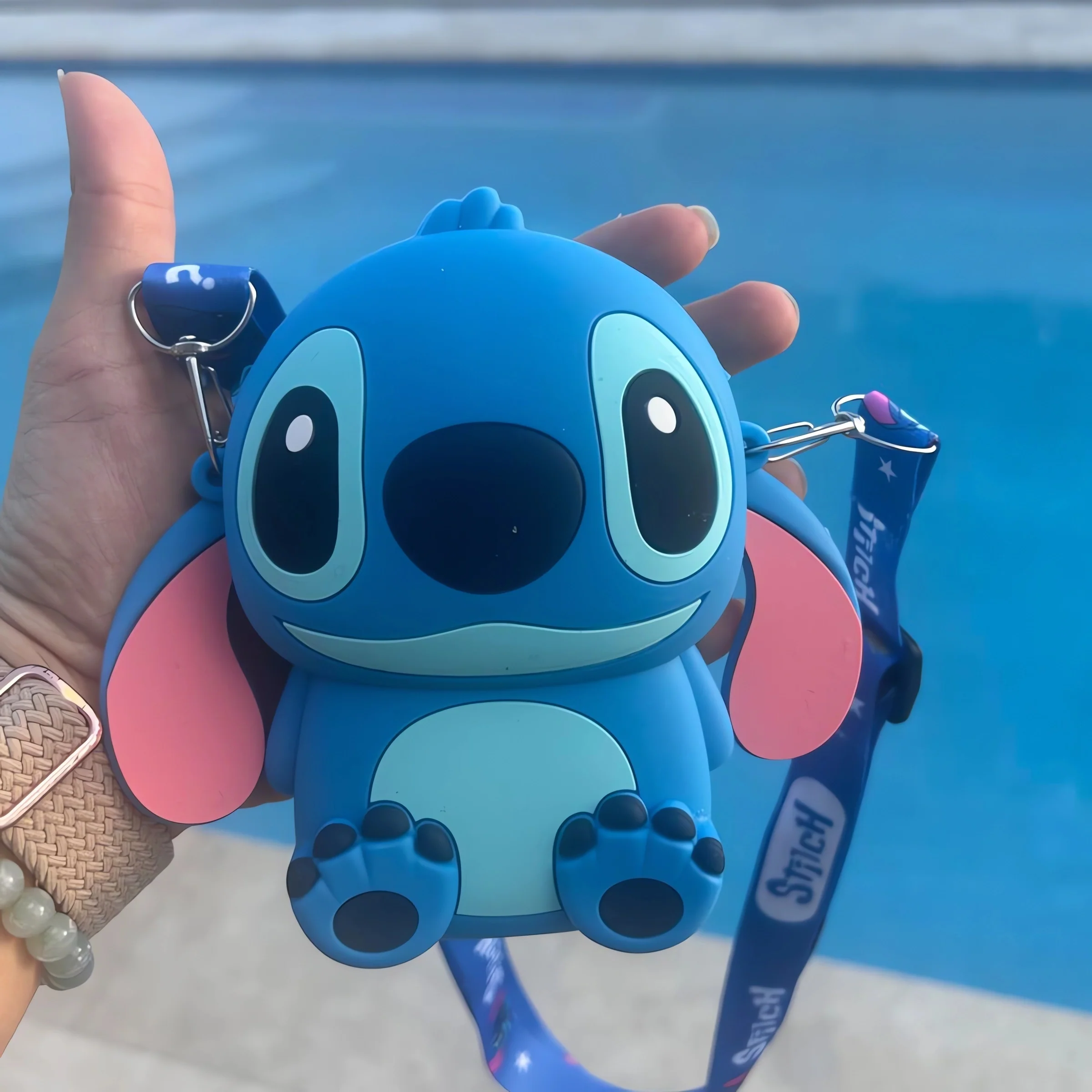 1pc Disney Stitch Crossbody Bag - Adjustable Shoulder Strap, Zipper Closure, Cartoon Stitch Design, Silicone Material, Coin Wallet Purse with Secure Storage - UME Brand - Deanwangkt