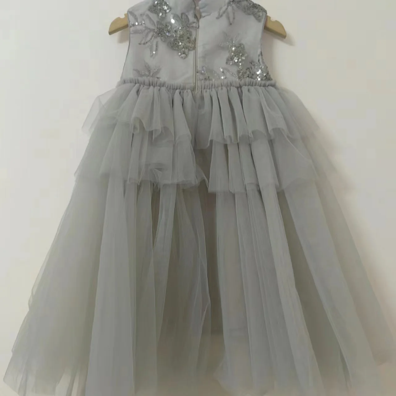 24 Summer Girls' New Chinese Style Retro Cheongsam Sleeveless Dress Children's Children's Day Performance Dress Mesh Dress - Deanwangkt