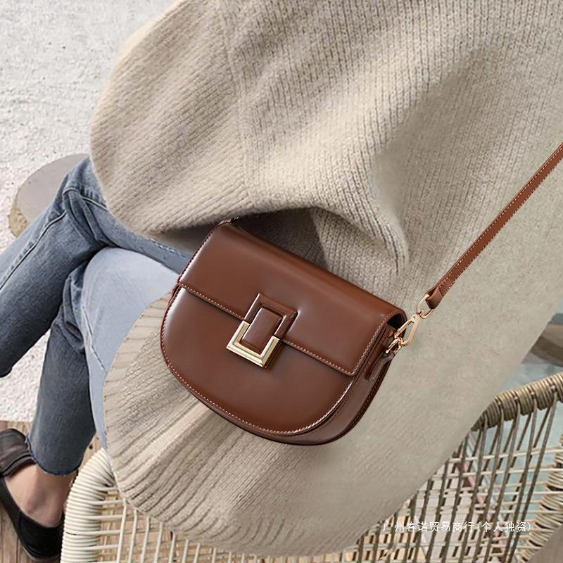 Saddle Bag Women's Crossbody Bag  New Bags Women's Bag Autumn and Winter Light Luxury Leather Women's Shoulder Bag - Deanwangkt