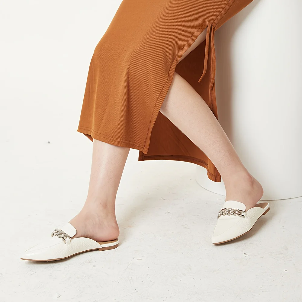 Womens Synchoiss Mules - Pillow-Soft Comfort, Closed Pointed Toe, Backless Design - Slip-On Work Shoes for Stylish Office Wear - Deanwangkt