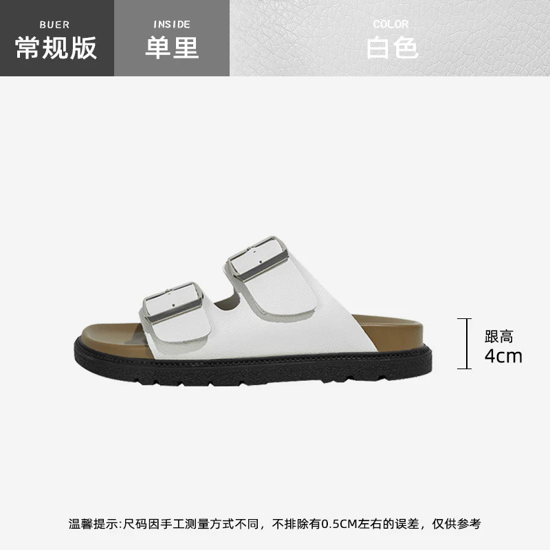 DEANWANGKT  Genuine Leather Version!  New Slippers Women's Summer Outdoor All-Matching Flat Boken Women's Shoes Casual Beach Women's Shoes - Deanwangkt