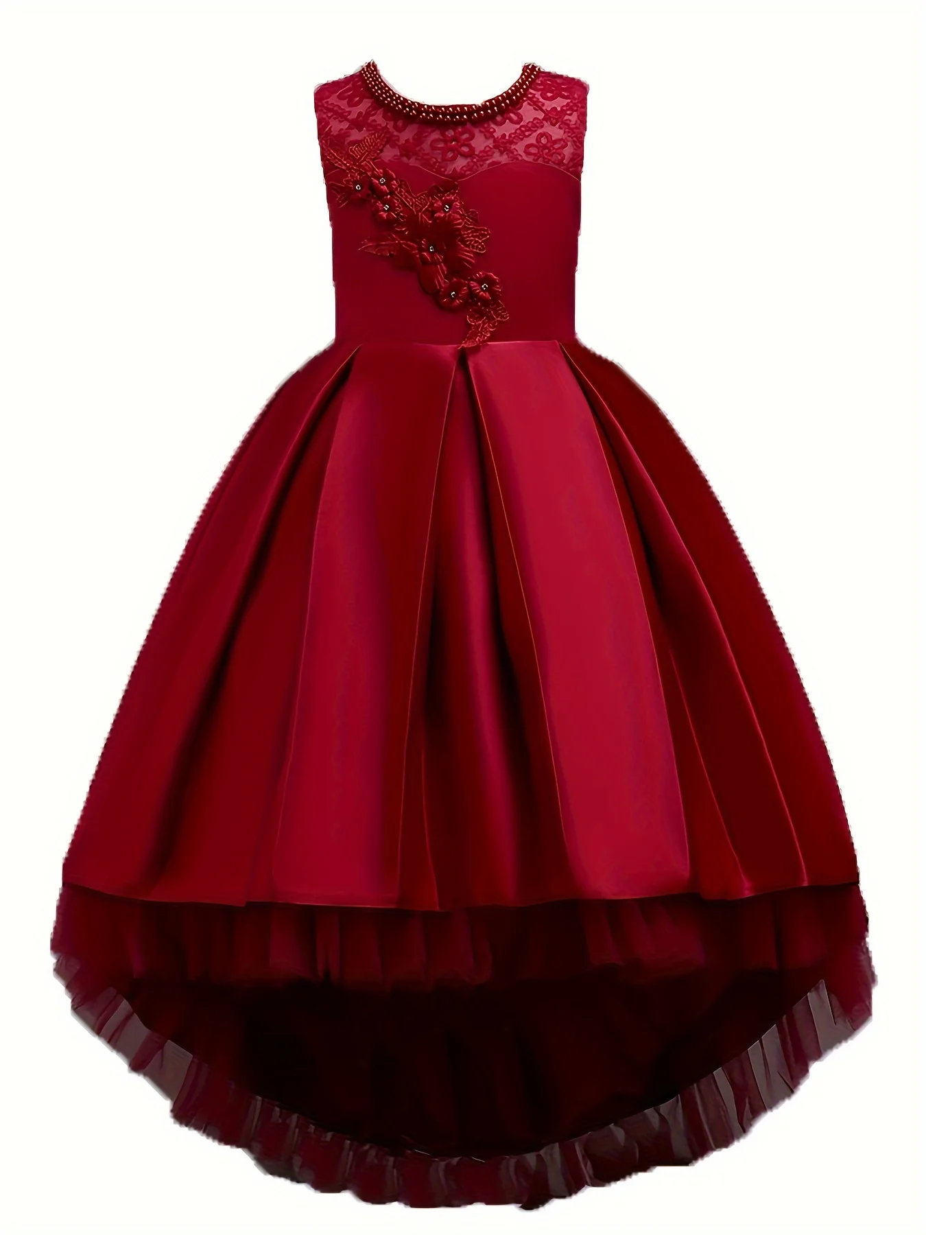 Stunning Girls' Tutu Dress - High-Low Tail, Sparkly, Elegant, and Comfortable - Perfect for Christmas, Birthday, Wedding, and Performance Occasions - Deanwangkt