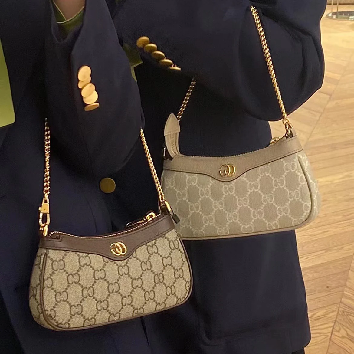 New Classic G Home Printing Underarm Bag Presbyopic Leather Women's One Shoulder Crossbody Bag Cowhide All-Match with Logo - Deanwangkt