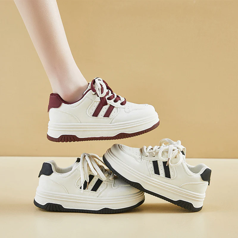 2025 spring little white shoes new Korean version ins female students platform heightening sports board shoes casual shoes XW-318 - Deanwangkt