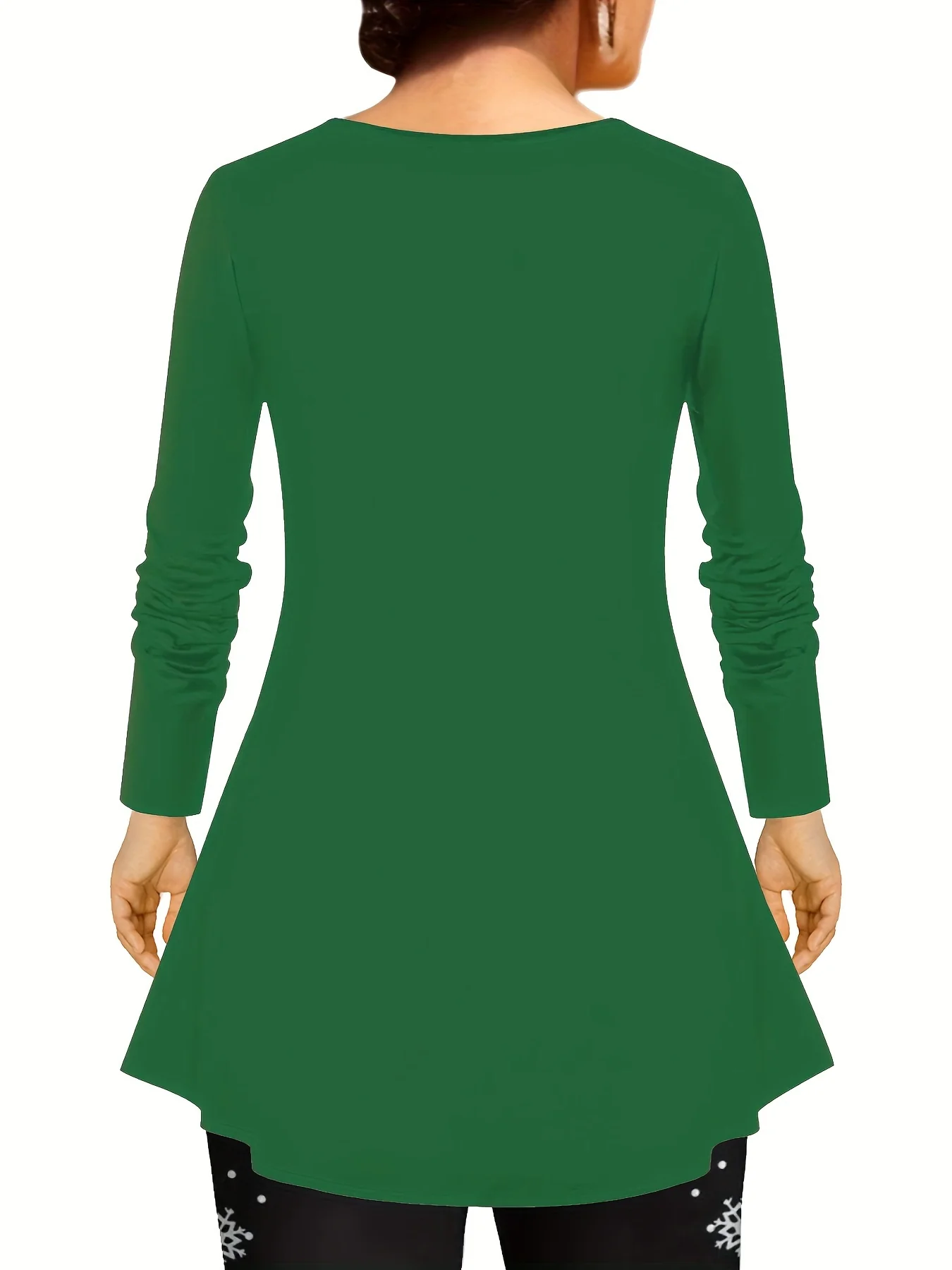 Jolly Vibes, Women's Plus Size Christmas Candy & Fruit Print Long Sleeve Tee and Leggings Set with Button Detail - Casual, Stretchy Polyester Outfit - Deanwangkt