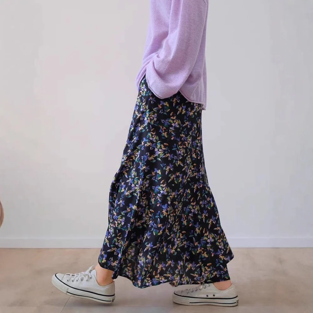 Siyuan,  silk floral skirt for women's spring and summer new 100 mulberry silk elegant fishtail dress 7860 - Deanwangkt