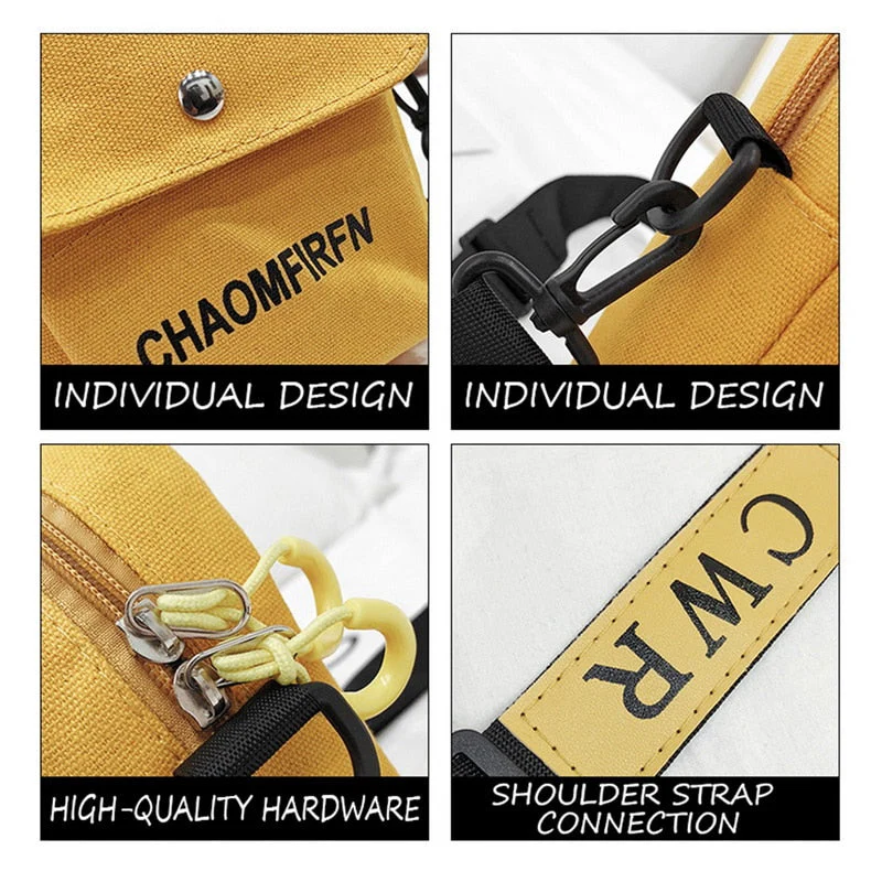 deanwangkt - Women Bag Shoulder Chest bag Printed Cute Wallet Multifunction Mobile Phone Canvas Small Coin Purse Crossbag New Style - Deanwangkt