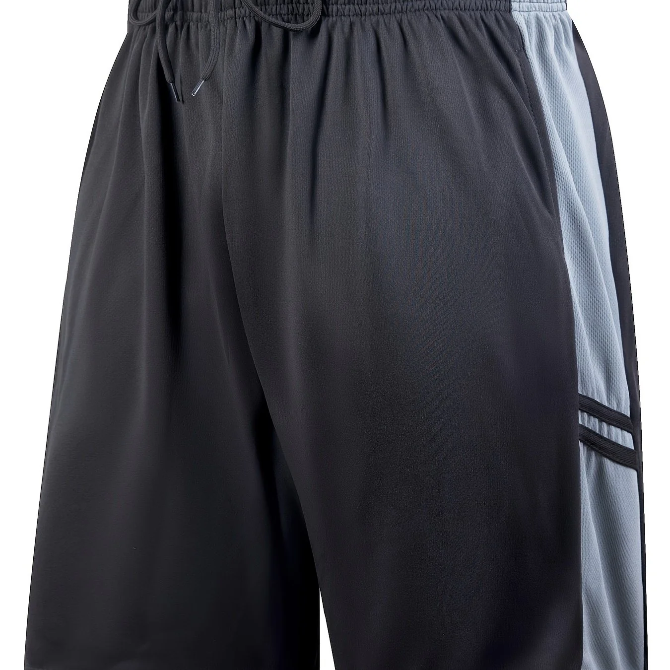 Plus-size Men's Trendy Solid Color Pajama Drawstring Shorts, Stylish All-match Home Pants, Slight Stretch And Quick-drying For Casual And Sports Activities - Deanwangkt