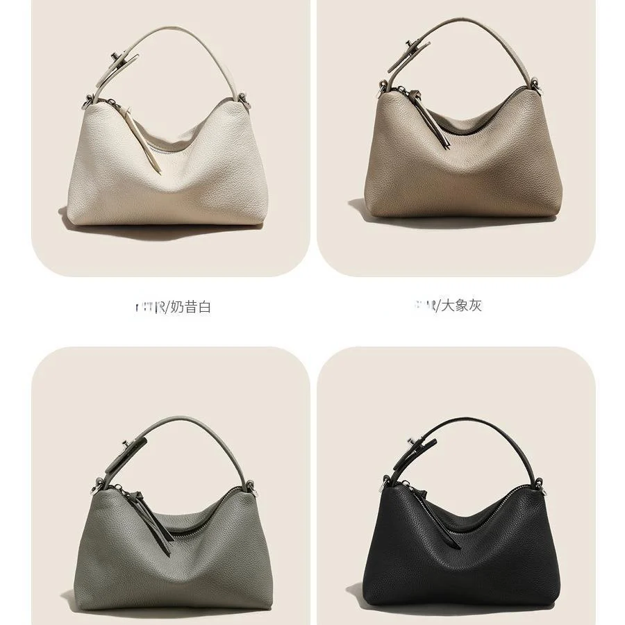 Women's Bag  New Women's Bag Lunch Box Bag First Layer Cowhide Niche Pillow Bag Shoulder Crossbody - Deanwangkt