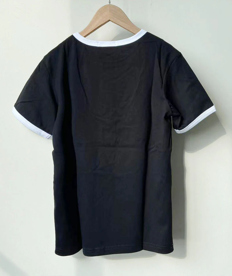 DEANWANGKT  23 Spring and Summer New Lo Yiwei Classic Logo Embroidered Versatile Loose round Neck Pocket Short Sleeve Women's T-shirt - Deanwangkt